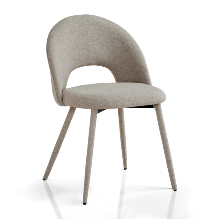 Lot de 4 chaises de salle à manger Tomasucci SELMA, en tissu, beige, 54 × 51 × 79 cm