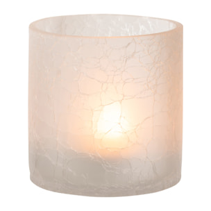 J-Line photophore Cylindrique Craquele - verre - blanc - medium