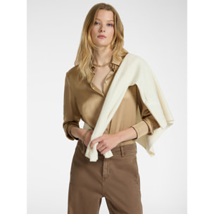 Elena Mirò - Camisa de satén elástico - Beige