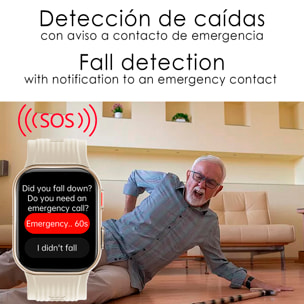 Smartwatch TK67. Llamadas Bluetooth con funciones avanzadas de salud: temperatura corporal, ECG, micro examen físico y presión arterial mediante bomba de inflado y bolsa de aire.