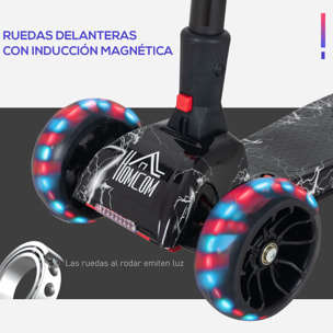 Scooter Plegable Con Música PP y Metal 61x26x63-81 cm Negro