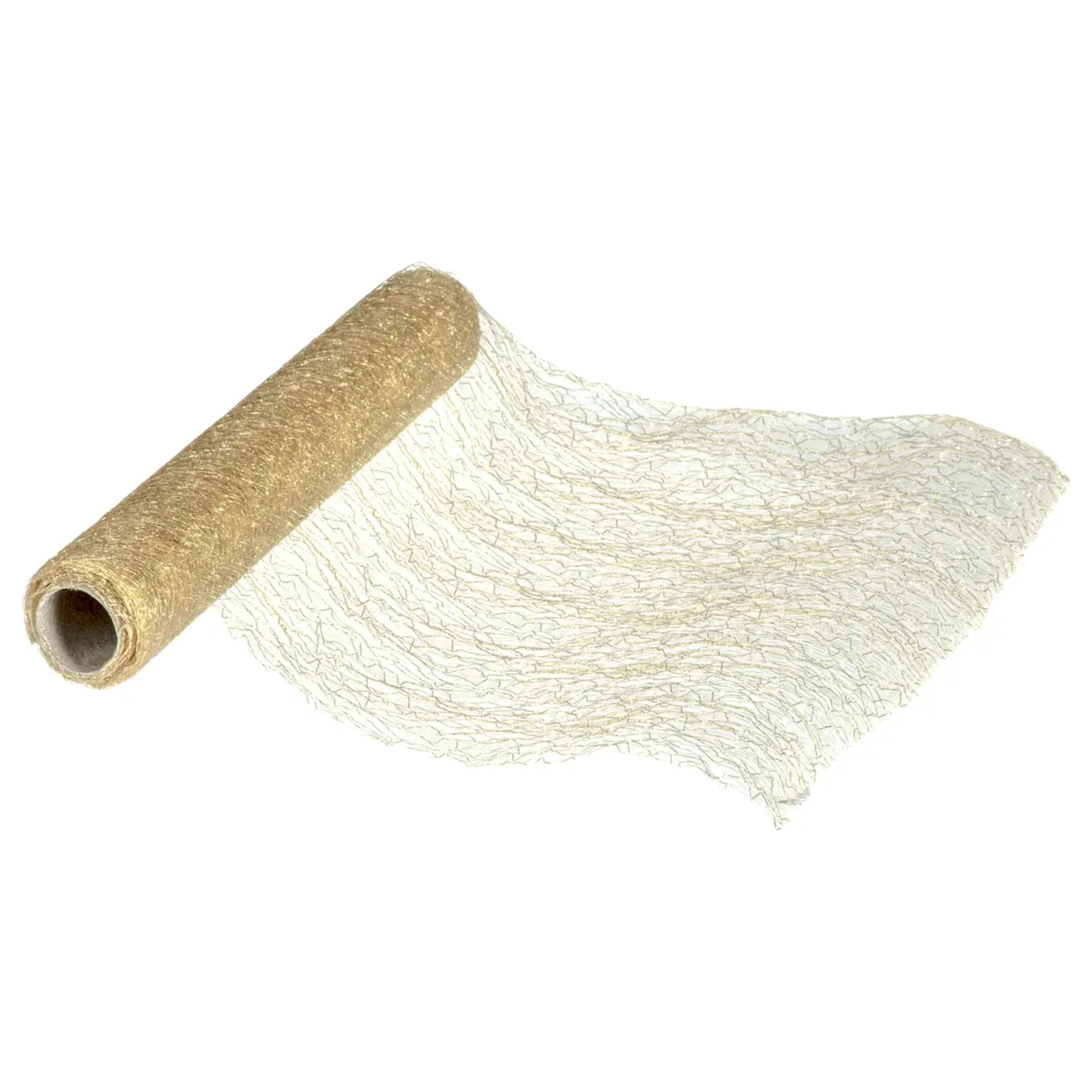 Tissu mesh metalisé 28x400cm or