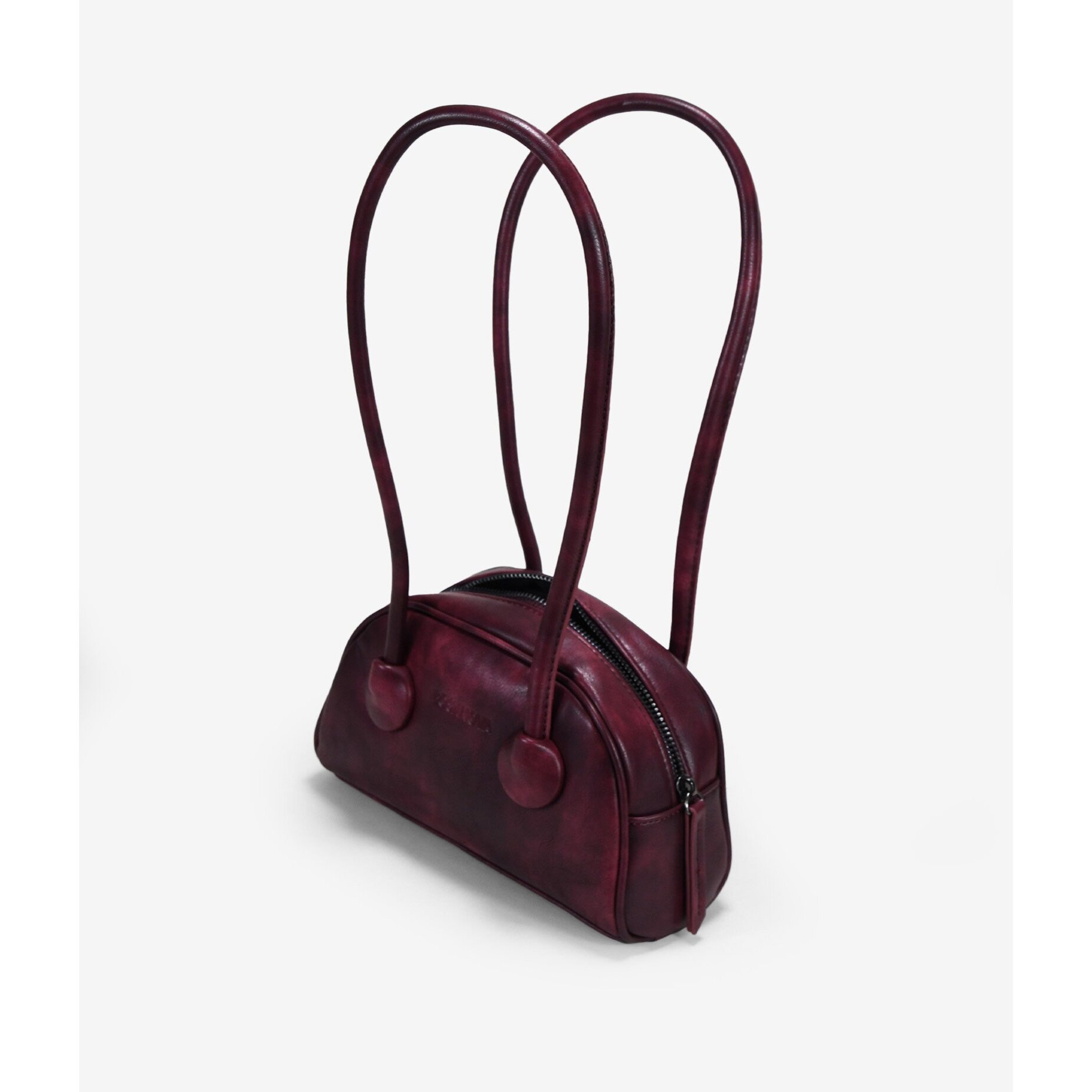 Bolso de hombro burdeos con cremallera