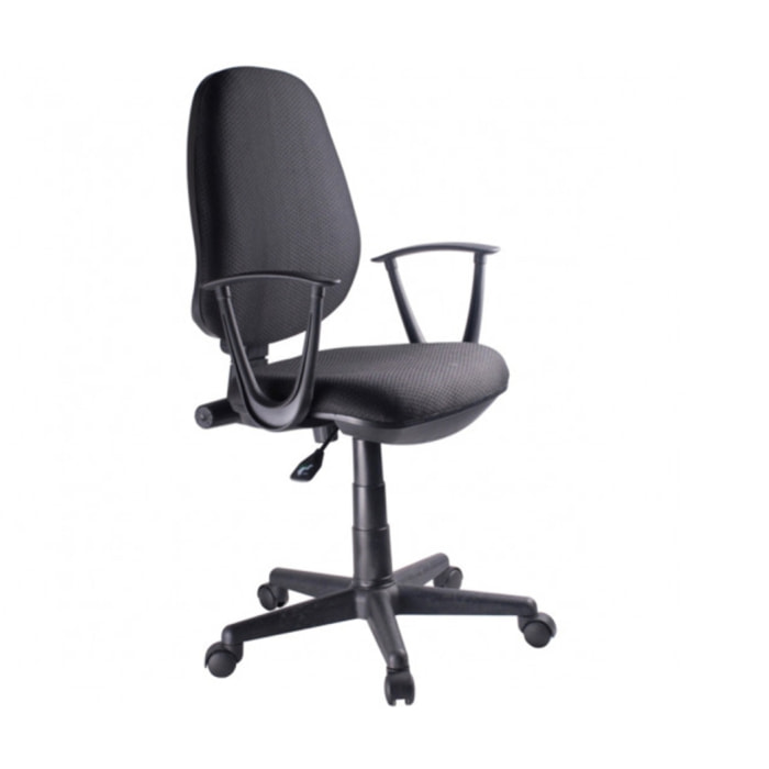 Chaise de bureau à roulettes réglable et inclinable avec accoudoirs - 2 coloris - LIFE