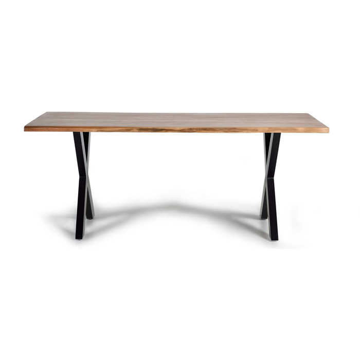 Mesas de Comedor de Madera de Acacia 240 Cm Estilo Rústico Industrial