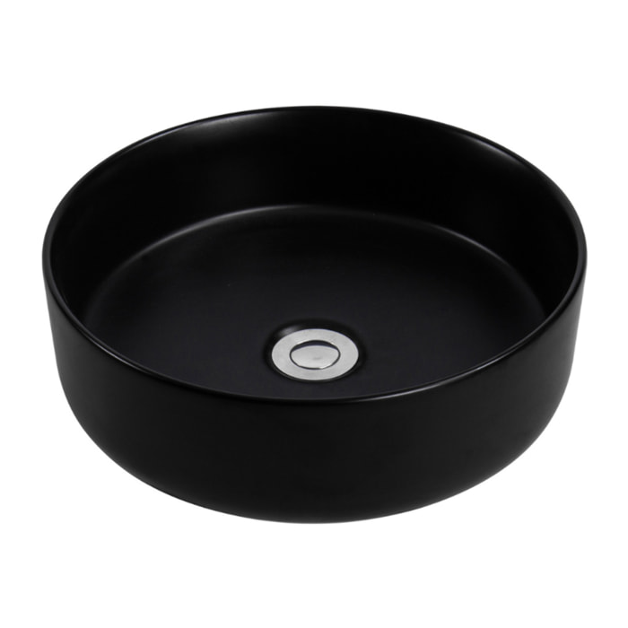 PixL 36 x 12,5 cm vasque à poser + Swiss Aqua Technologies Mood mitigeur lavabo XL + Ceramia bonde (CEPX36BKMSAT285C)