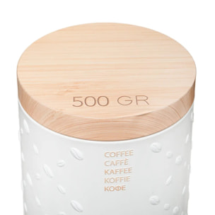 Boîte à café métal 500g "Scandinave Nature" blanc