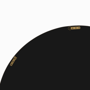 Miroir rond en placage noyer, D100 cm - Yoko