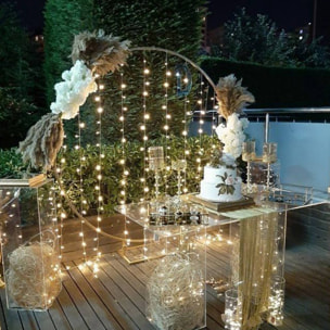 Guirnalda de iluminación navideña con led blanco cálido