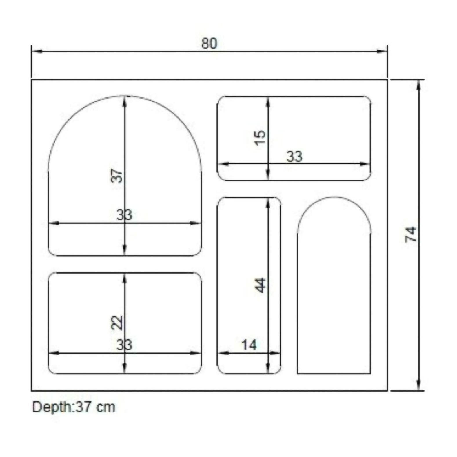 Credenza Dgargiul, Buffet da soggiorno, Madia da salotto, Dispensa da cucina, 80x35h74 cm, Bianco