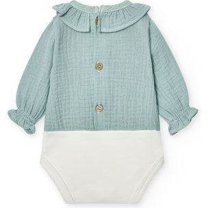 Body bebé manga larga cuello bambula