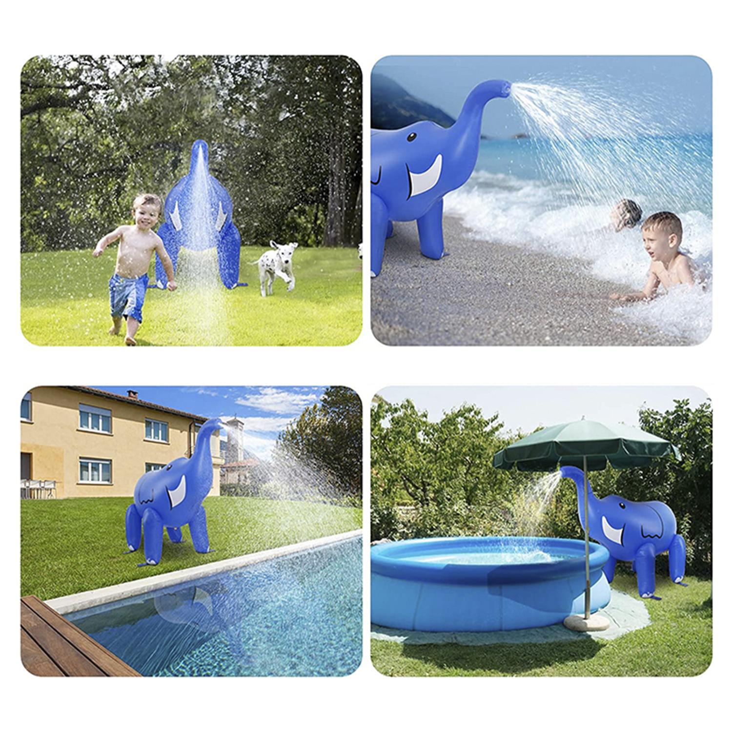 Elefante gigante inflable con aspersor de agua en la trompa. 220x160cm.