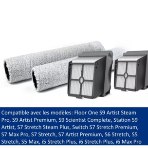 KIT TINECO Kit Accessoires Tineco 2 Brosses + 2 Filtres pour Floor One Series S et Floor One i5, i6