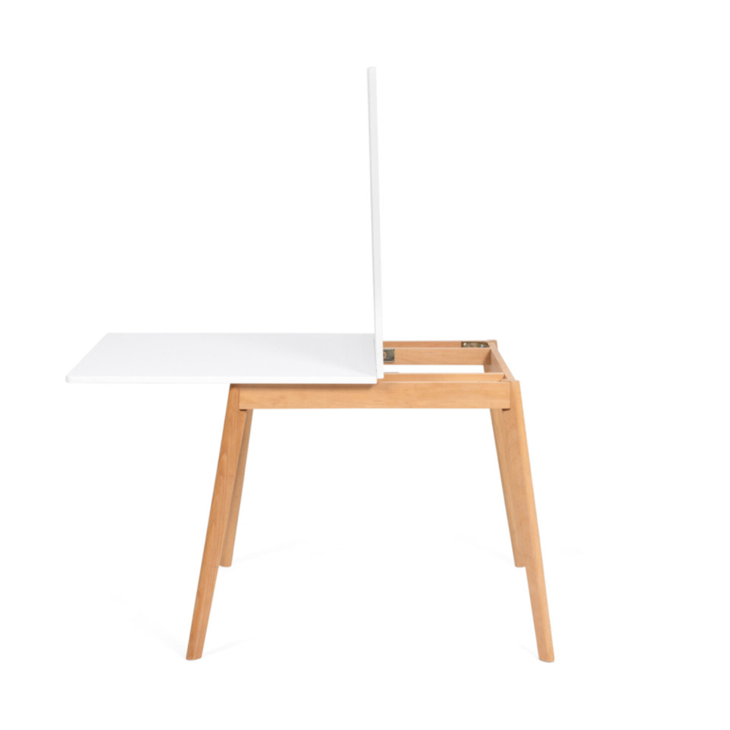 Table à manger dépliable Scandi bois et blanc 80-160cm