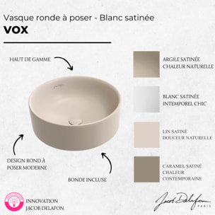 Vasque ronde à poser Vox lin satiné