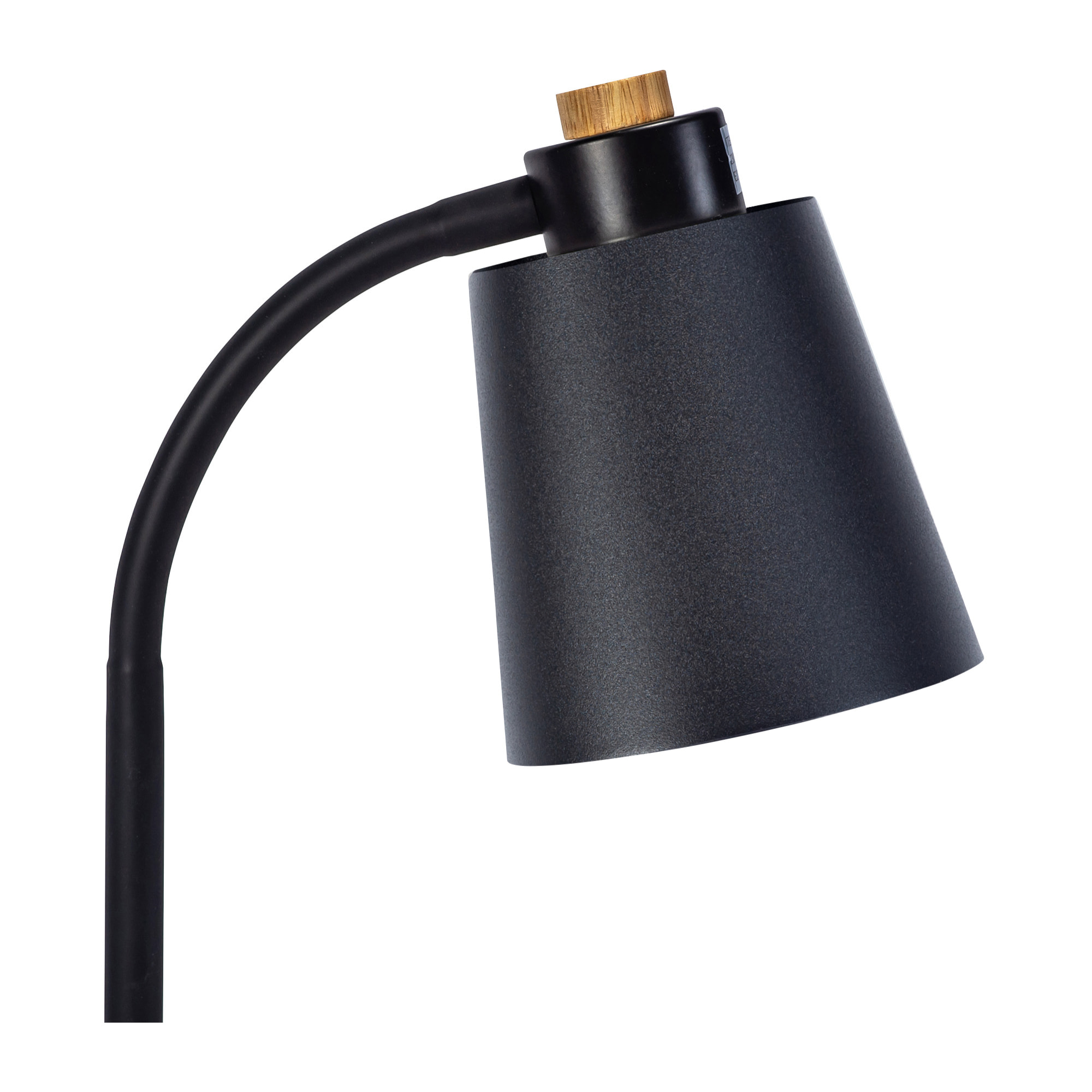 Forlight Pau Lámpara de Escritorio de Estilo Nórdico. Flexo de Escritorio E27 de Acero Negro y Madera Clara Natural
