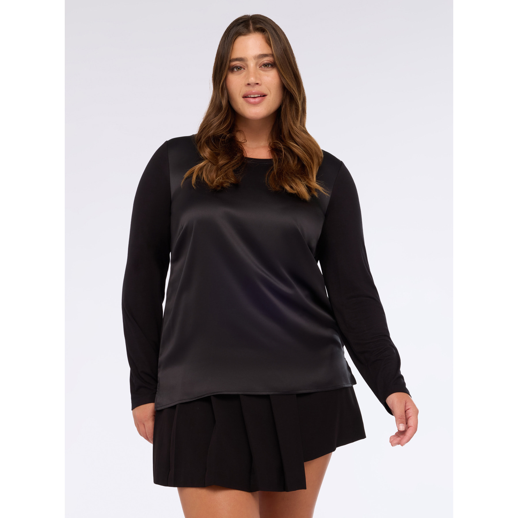 Fiorella Rubino - Camiseta bimatérica de manga larga - Negro