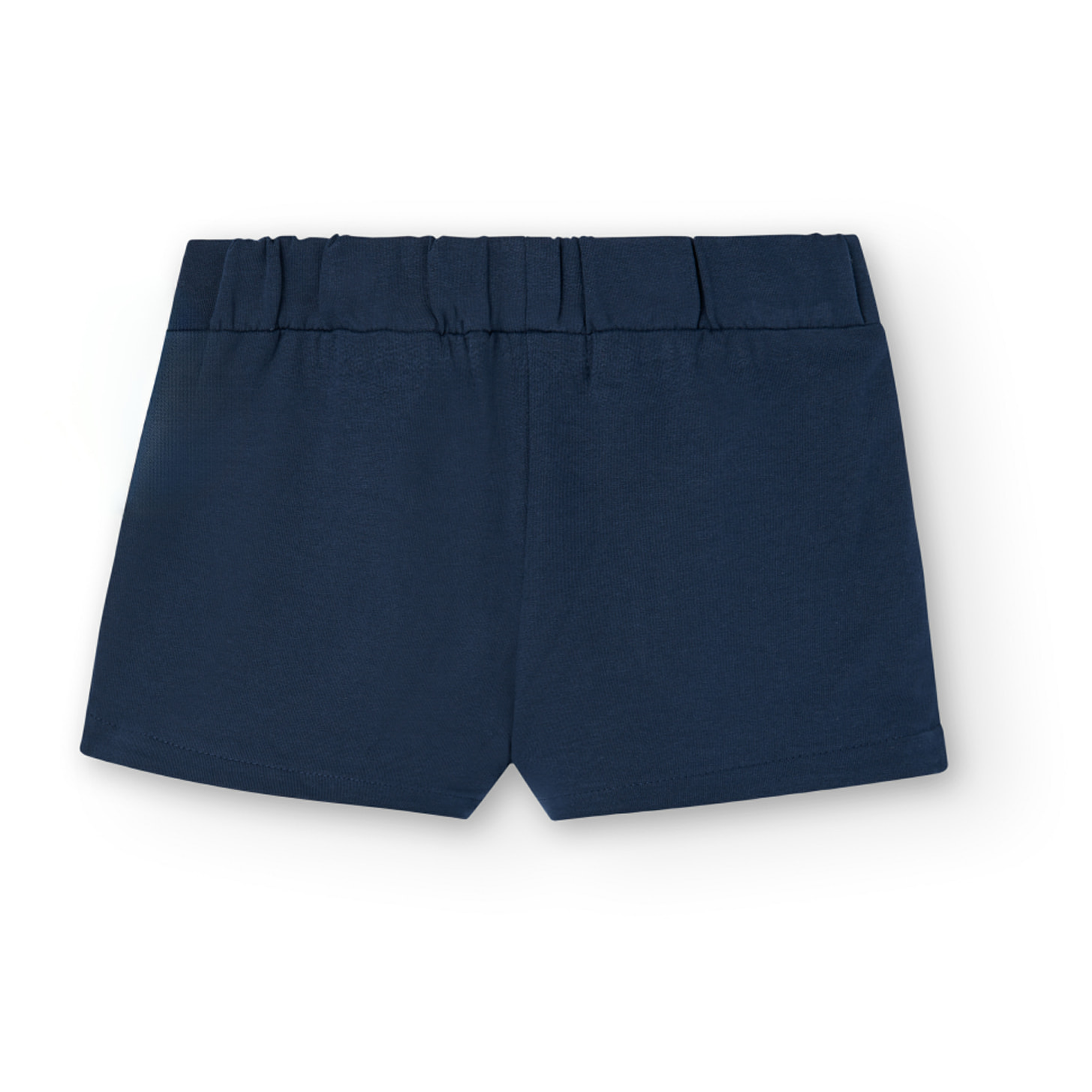 Short elÃ¡stico niÃ±a, felpa lisa, azul marino