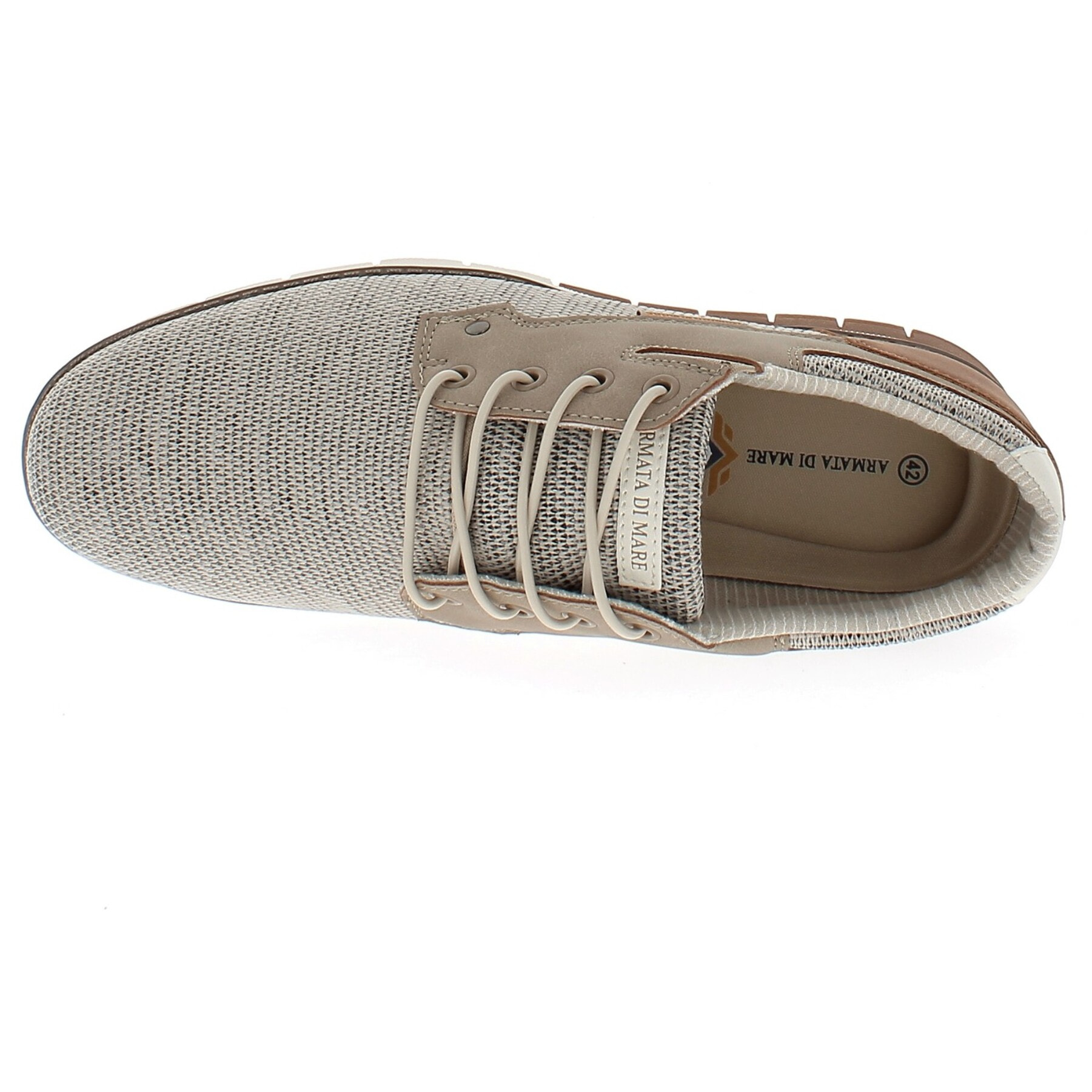 Armata di Mare Scarpe Uomo Scarponcino Casual Stringate con Soletta Rimovibile in Memory Foam AMU 1L908 Beige