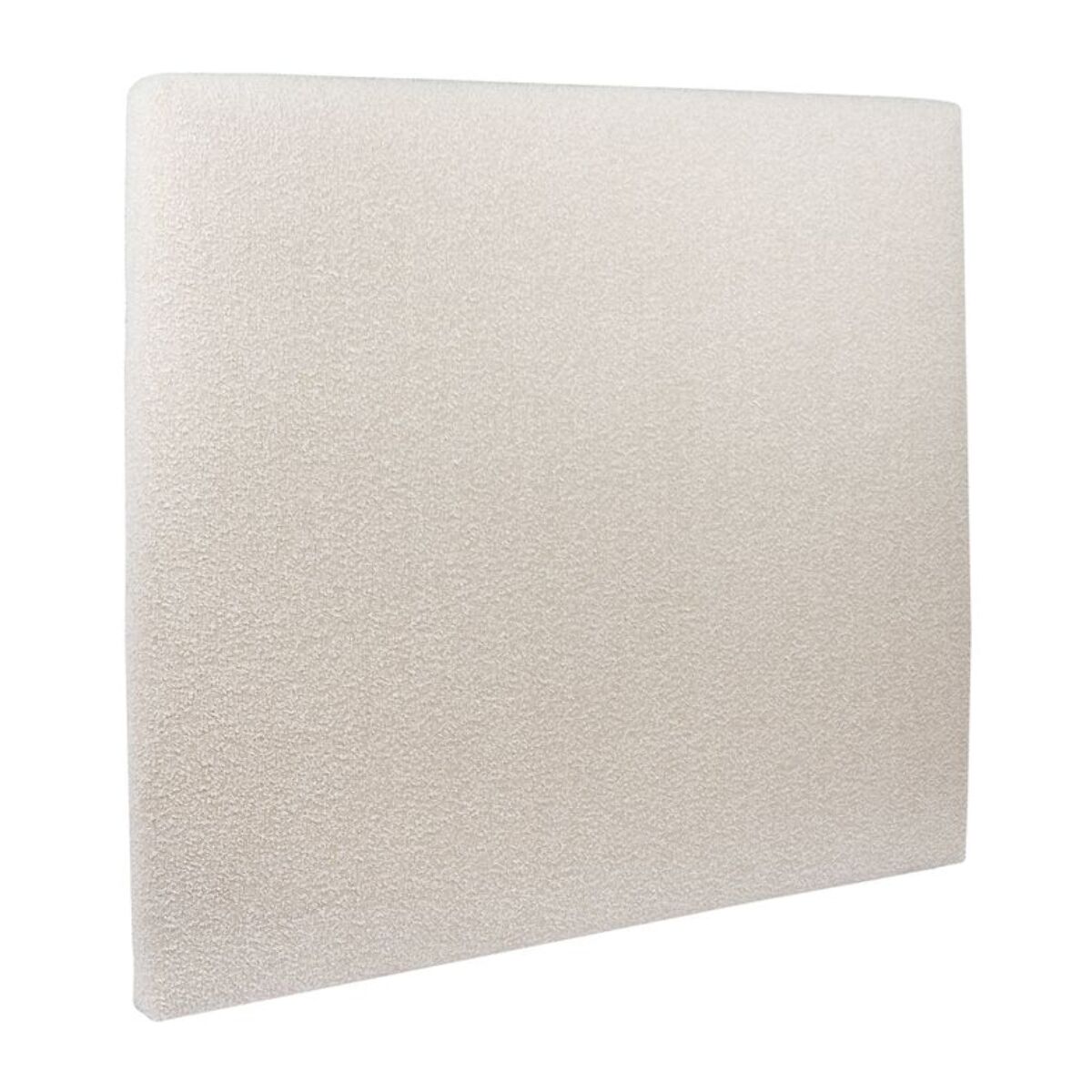 Lit avec sommier et tête de lit lisse - Tissu bouclette au style épuré - Adapté à tous les matelas, montage rapide - Grand Rangement