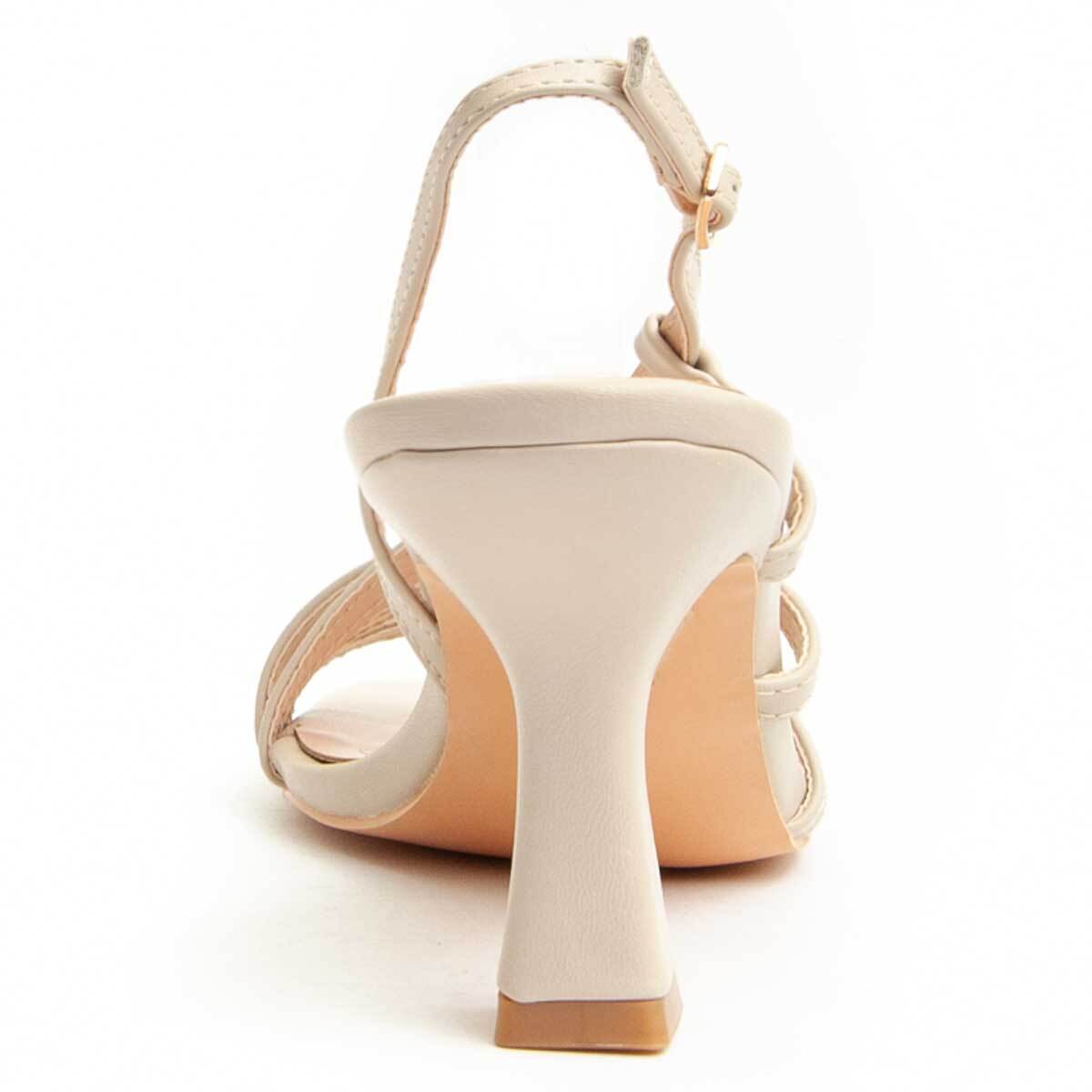 Sandalia de tacón - Beige - Altura: 8 cm