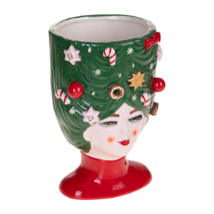 Cachepot Regina Natale - Pezzi 1 - 13,5xH21,5x13cm - Bianchi Dino SpA