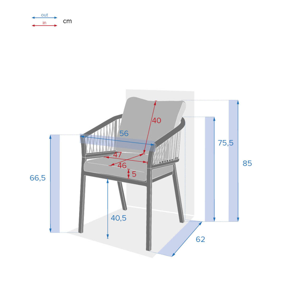Lot de 2 fauteuils de jardin "Oriengo" anthracite & graphite en aluminium et mailles tressées