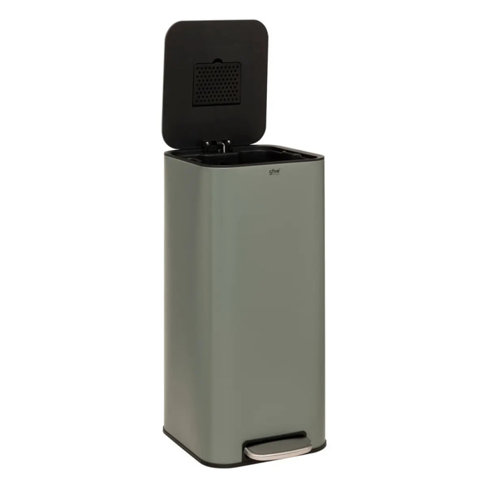 Poubelle "Delta" en métal vert 30L