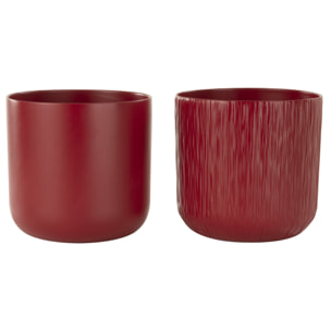 J-Line cache-pot Gen - céramique - rouge - XXL - 2 pièces -  Ø 26.5 cm