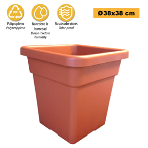 Maceta Quadro Vulcano de 32L Zanvic terracota