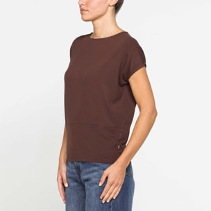 T-SHIRT IN VISCOSA CON SCOLLO A BARCHETTA