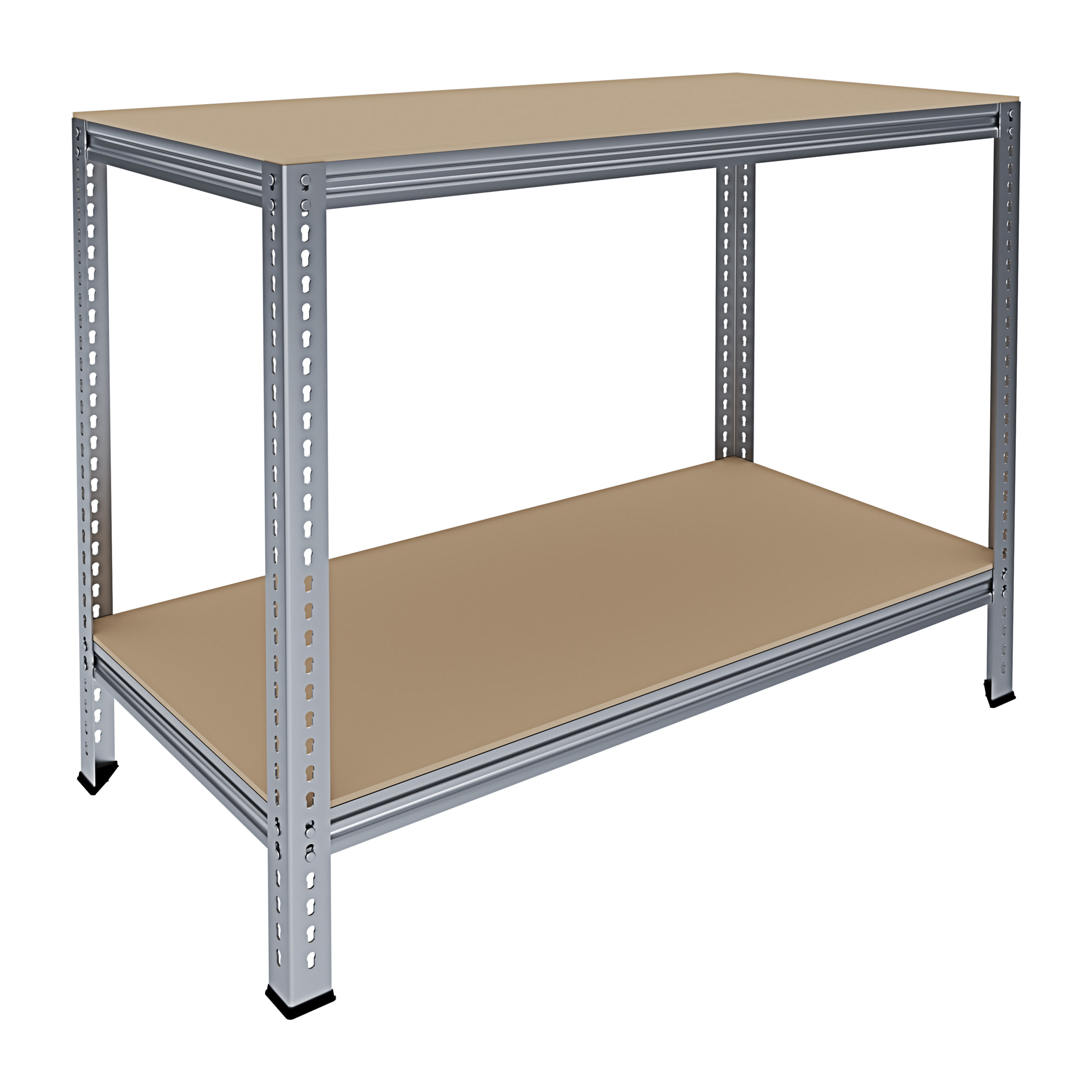 Banco Tavolo Da Lavoro Senza Bulloni In Acciaio Metallo e MDF Portata Fino a 1200 Kg Con 2 Ripiani Regolabili Garage Officina Cantina 96 x 120 x 60 cm