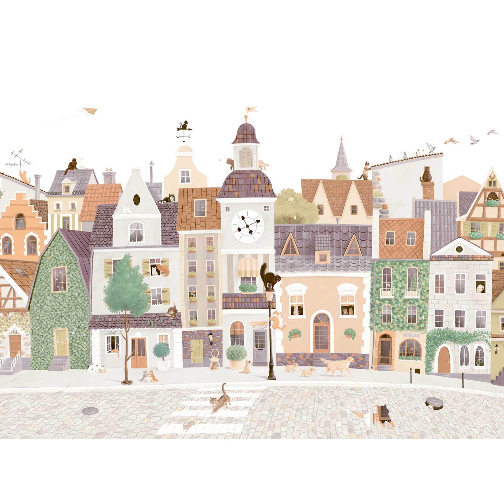 Papier enfant Village Cats Intissé