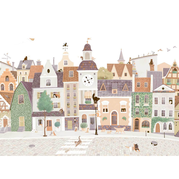Papier enfant Village Cats Intissé