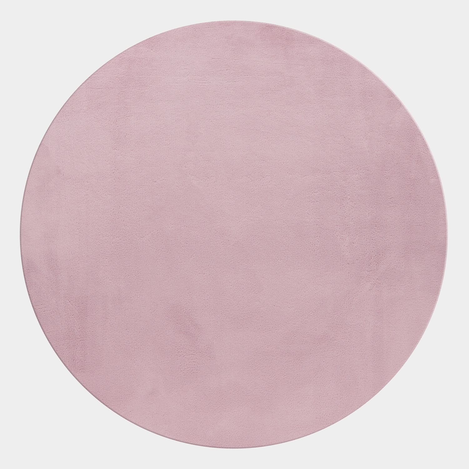 BARROW - Tapis rond en fausse fourrure doux uni Rose