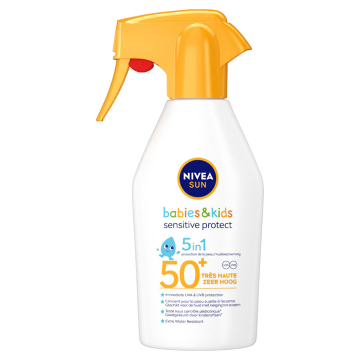 Pack de 2 - Protection Solaire Enfant & Bébé Pistolet Spray NIVEA SUN FPS 50+ PROTECT &SENSITIVE peau sensible 270ml