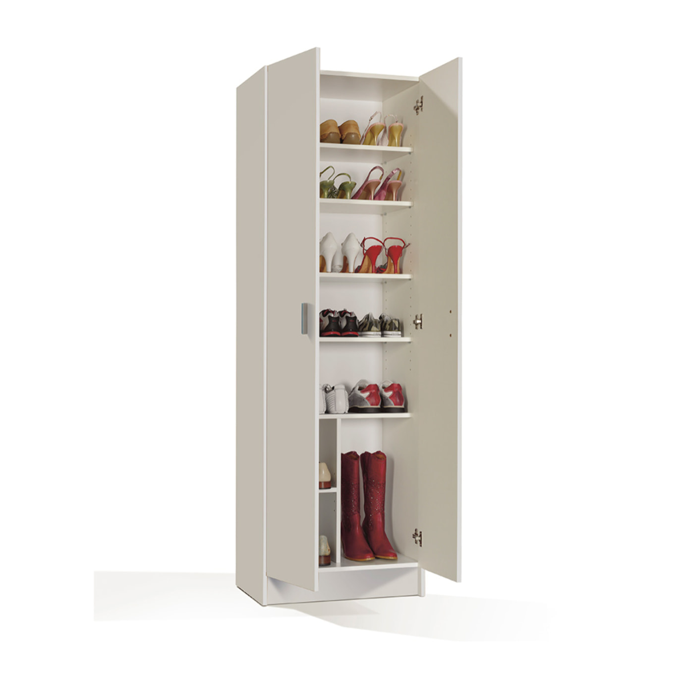 Armario 2 Puertas Con Estantes 180x58x37 Cm Blanco
