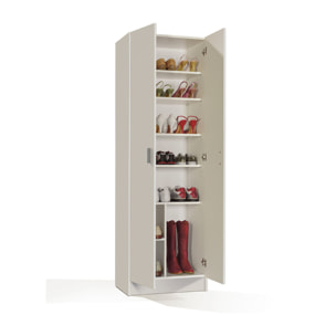 Armario 2 Puertas Con Estantes 180x58x37 Cm Blanco