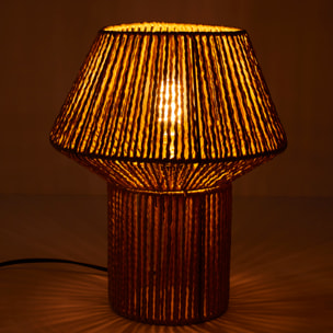 Lampe A Poser Abat Jour Effet Corde Tressee