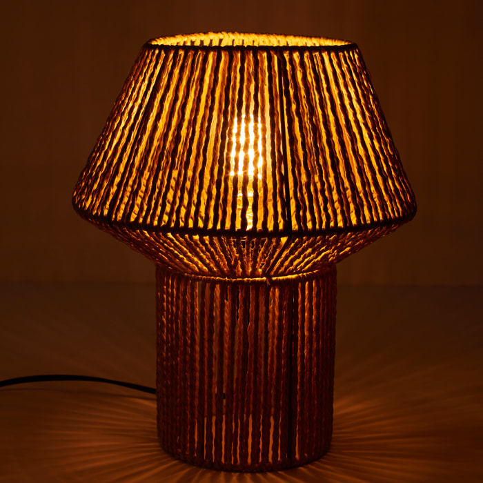 Lampe A Poser Abat Jour Effet Corde Tressee