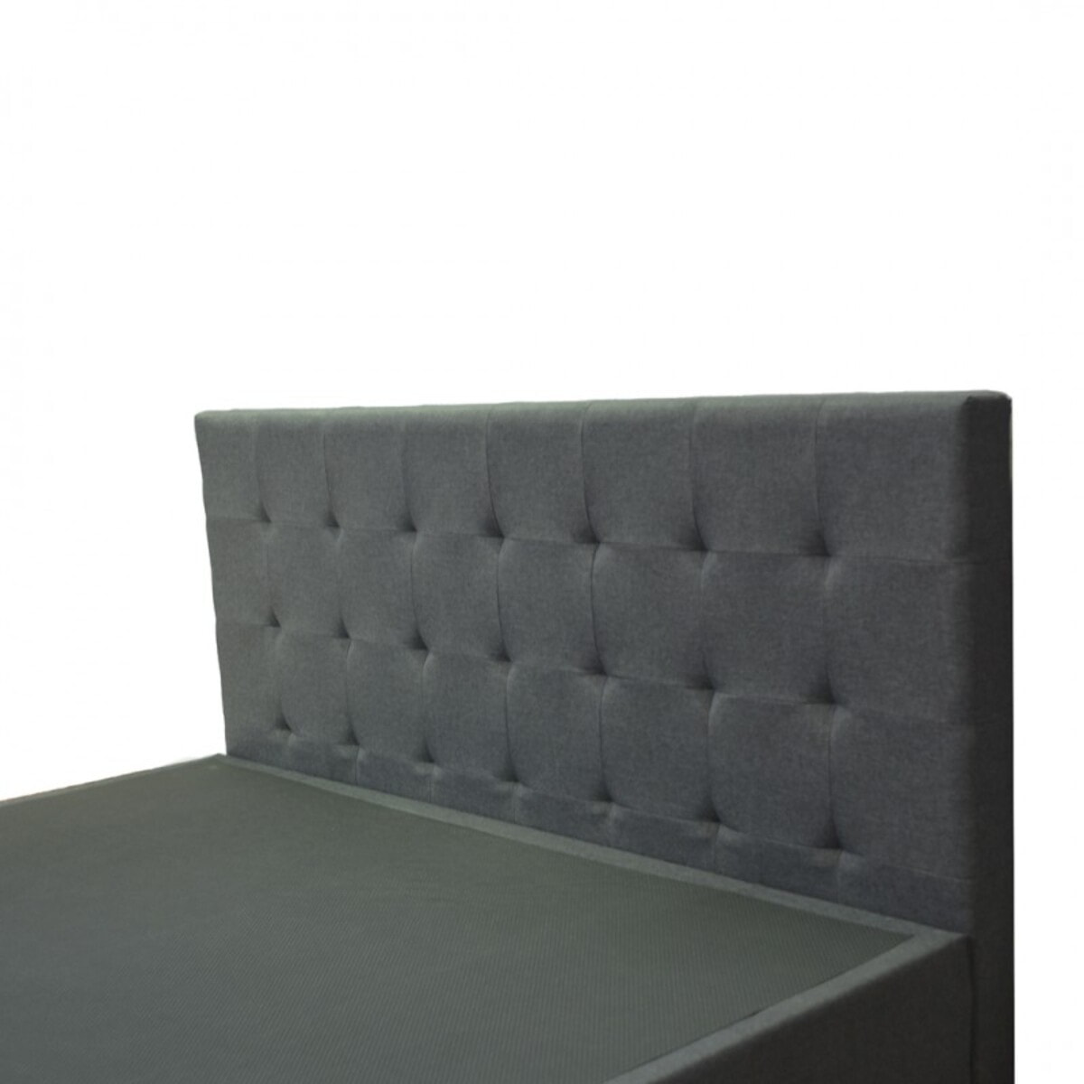 Lit Milan avec tête de lit capitonnée | Robuste et confortable | Montage simple rapide | Tissu | Gris foncé