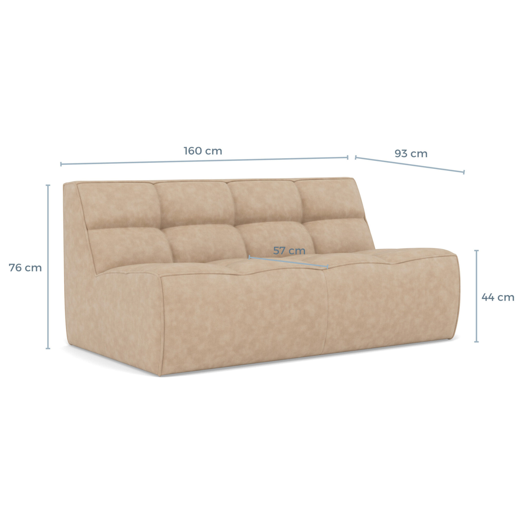 Alya - canapé 2 places en simili - Beige