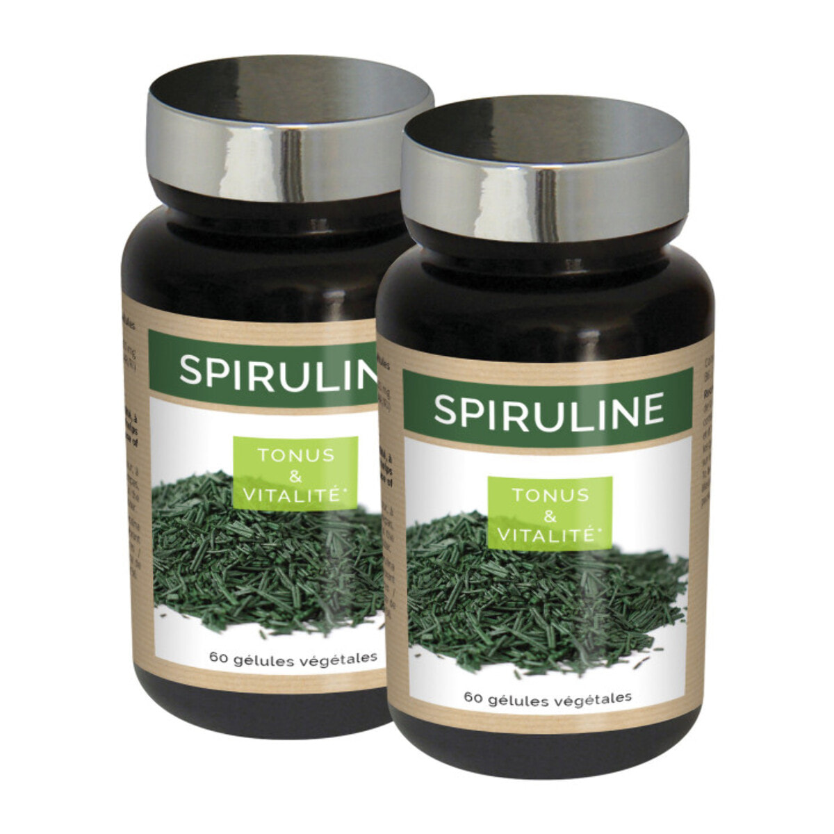 NUTRI EXPERT - Spiruline - Superaliment riche en spiruline et vitamine B6 - Complexe anti-fatigue, tonus et vitalité - Contribue à la résistance de l'organisme - Vegan - 60 Gélules végétales - Lot de 2