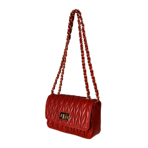 Borsa Donna in vera pelle Made in Italy colore Rosso dimensioni cm 20x12x7