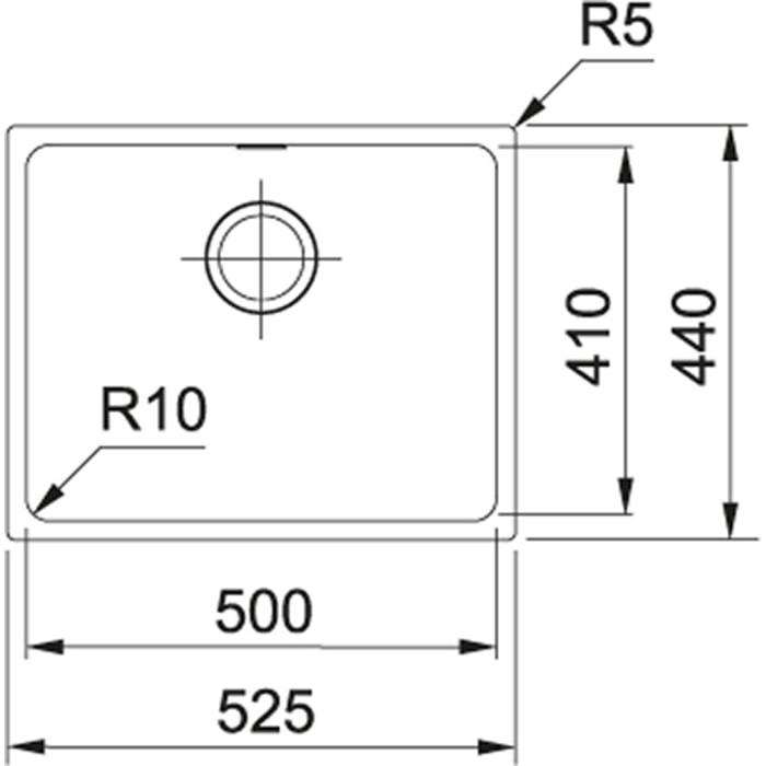 Sirius - SID 110-50 Tectonite® Carbone Evier Sous Plan