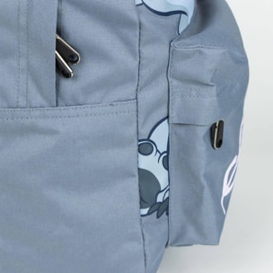 Mochila casual de stitch - color azul - 32x12x42 cm - fabricada en poliéster - estampado con motivos de stitch