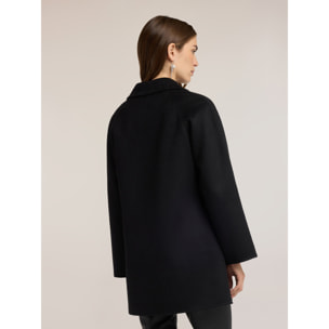 Motivi - Cappotto doppiopetto in double misto lana - Nero