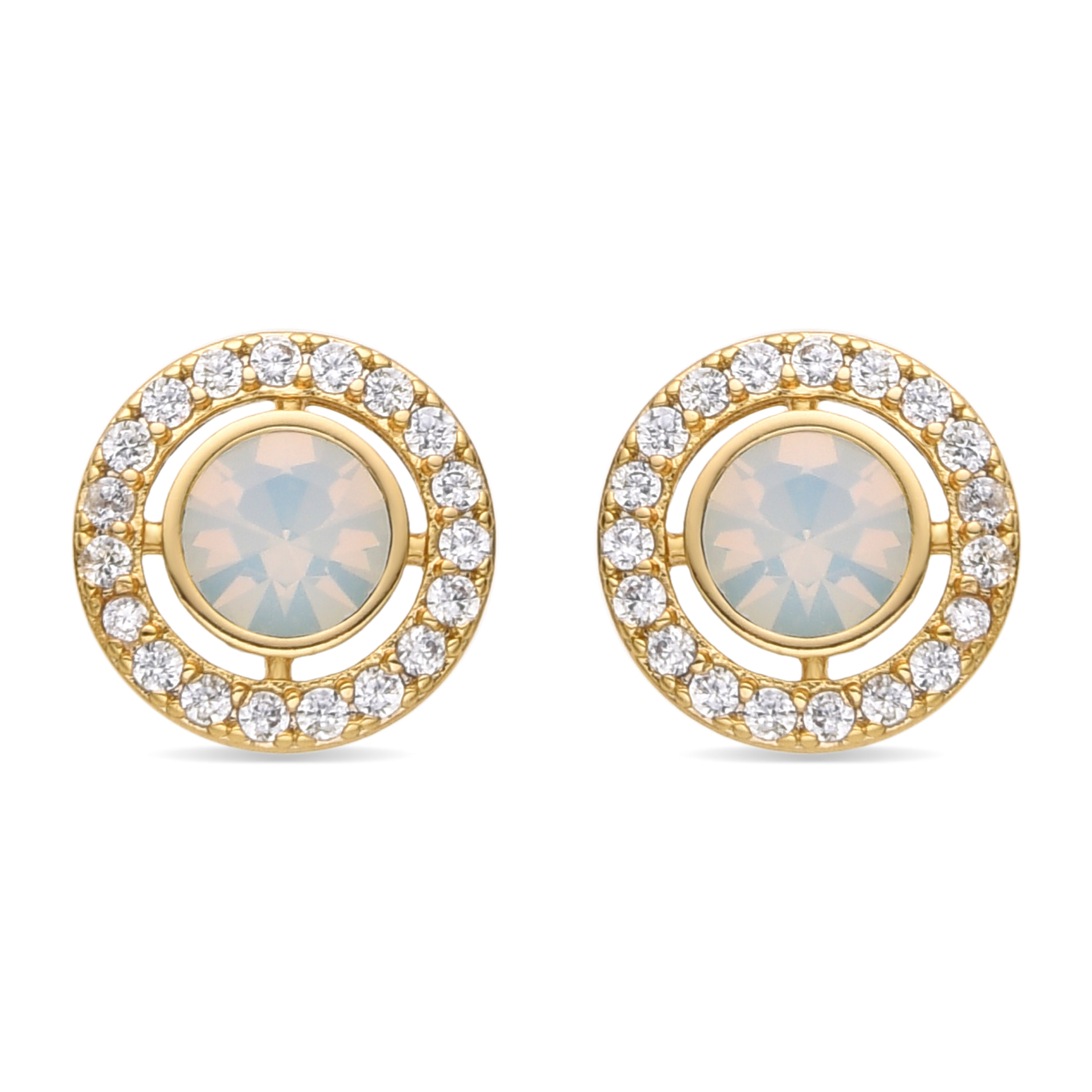 Pendientes con Circonita Brillante acabado oro 18k