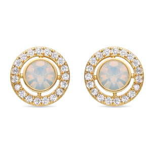 Pendientes con Circonita Brillante acabado oro 18k