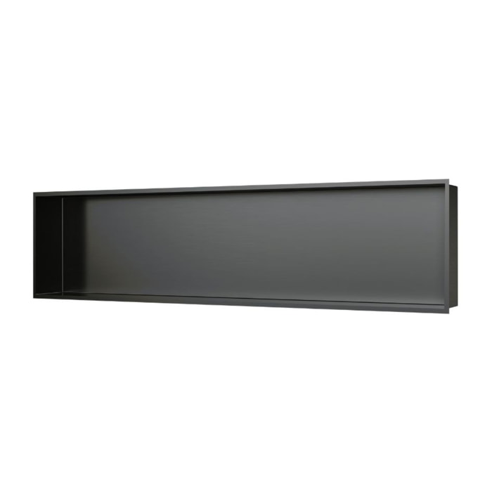 Aurum Niche de Douche à encastrer, Acier Inoxydable 304, 121x28x10cm, Gun Métal brossé PVD (SATAURN12128BGM)